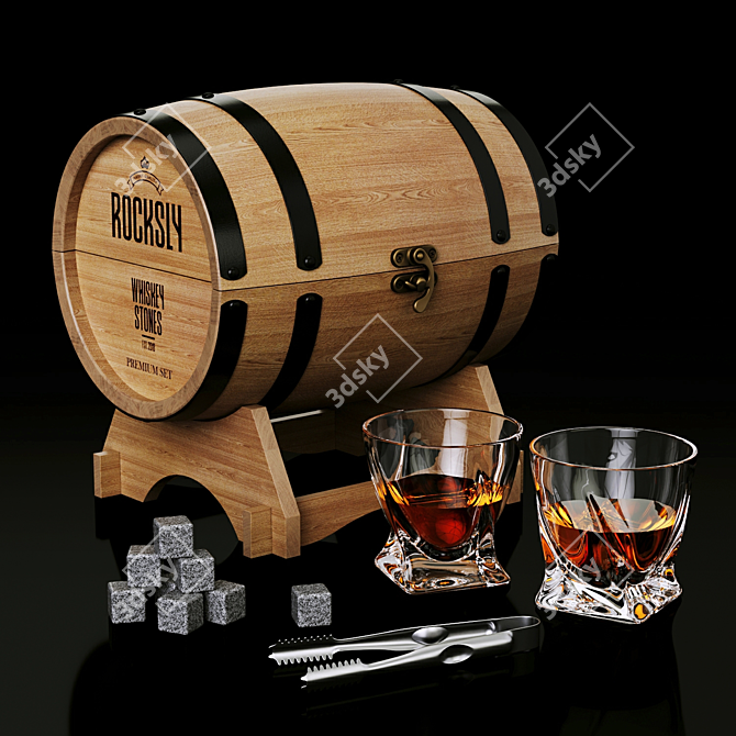 Twisted Whiskey Barrel Gift Set 3D model image 1