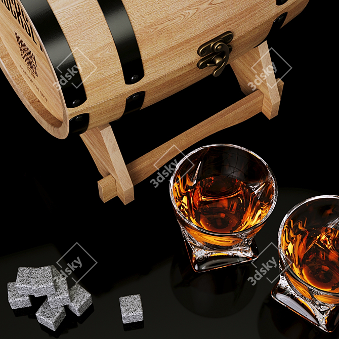 Twisted Whiskey Barrel Gift Set 3D model image 4