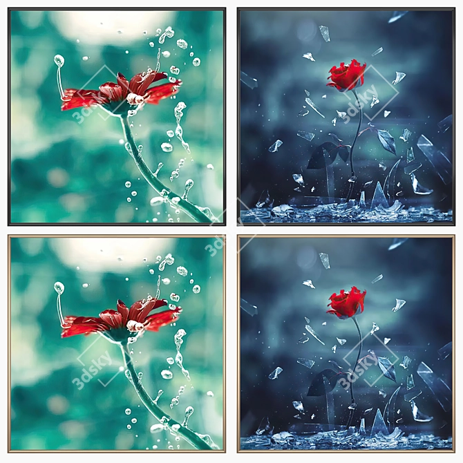 Art Set with Frames Bundle 3D model image 2