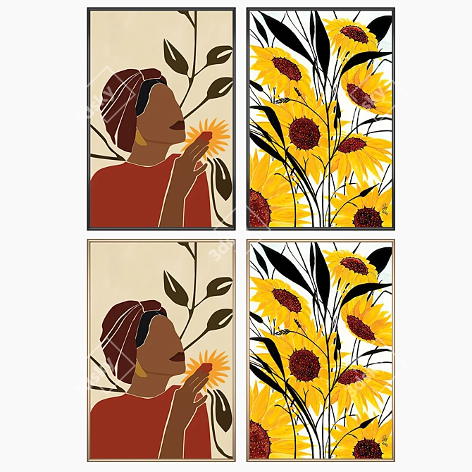 Art Set with Multiple Frames 3D model image 2