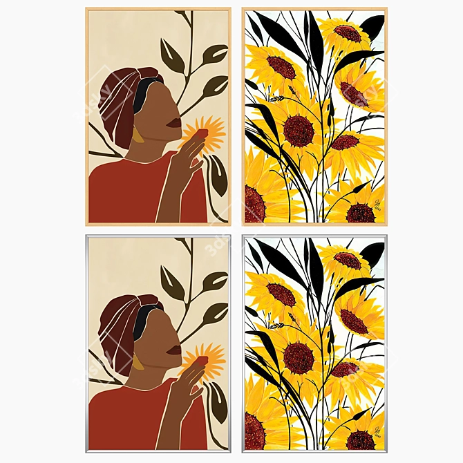 Art Set with Multiple Frames 3D model image 3