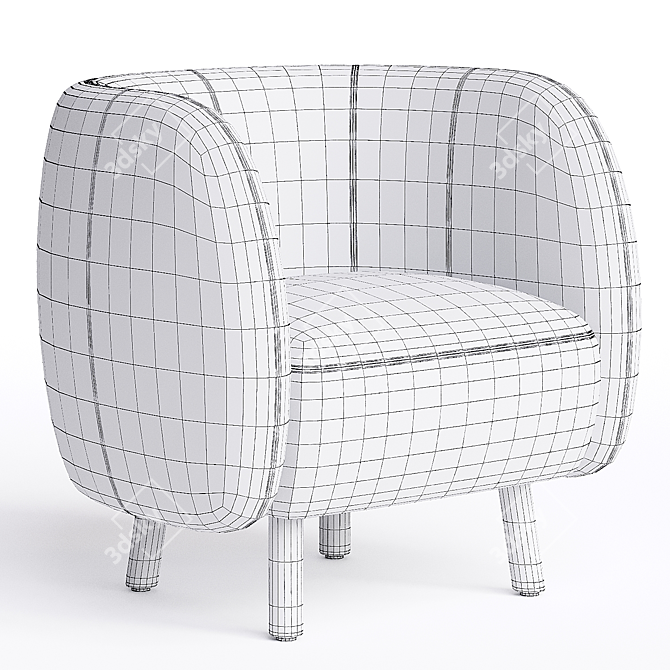 Mousse P Armchair: Stylish Comfort 3D model image 4