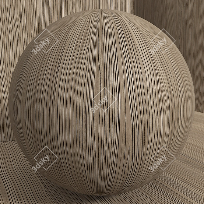 Seamless Poplar Wood Material Set 3D model image 2