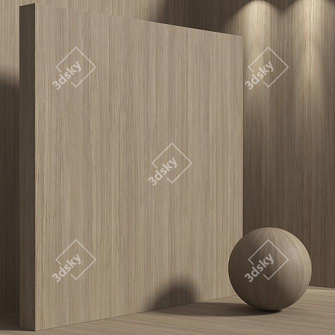 Seamless Poplar Wood Material Set 3D model image 5
