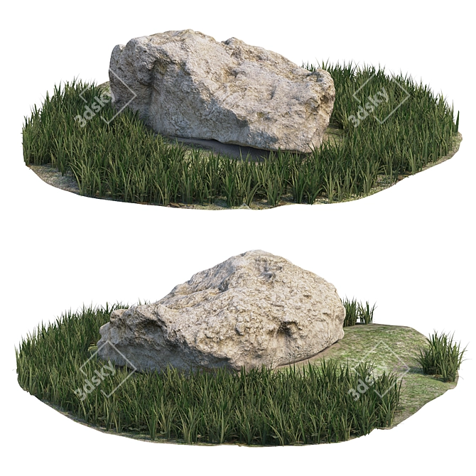 Elevated Stone Landscape Set 3D model image 3