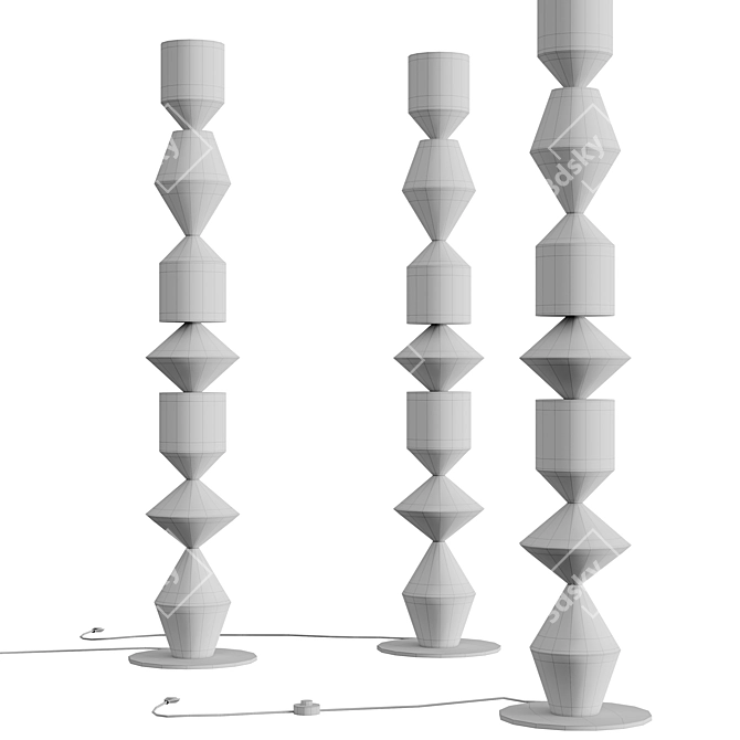 Stylish Rubs Floor Lamp 3D model image 4