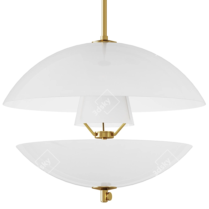 Sleek Clam Pendant Light 3D model image 2