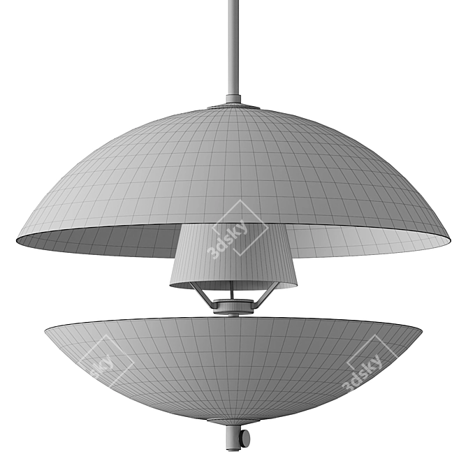 Sleek Clam Pendant Light 3D model image 3