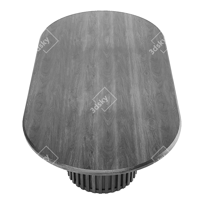 Sleek Oval Dining Table 3D model image 3