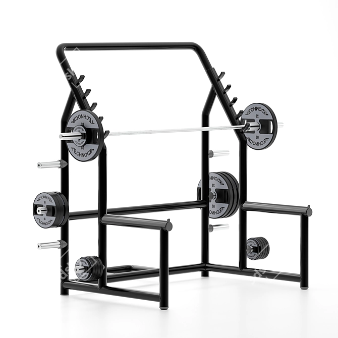 Power Cage Squat Rack Fitness 3D model image 1