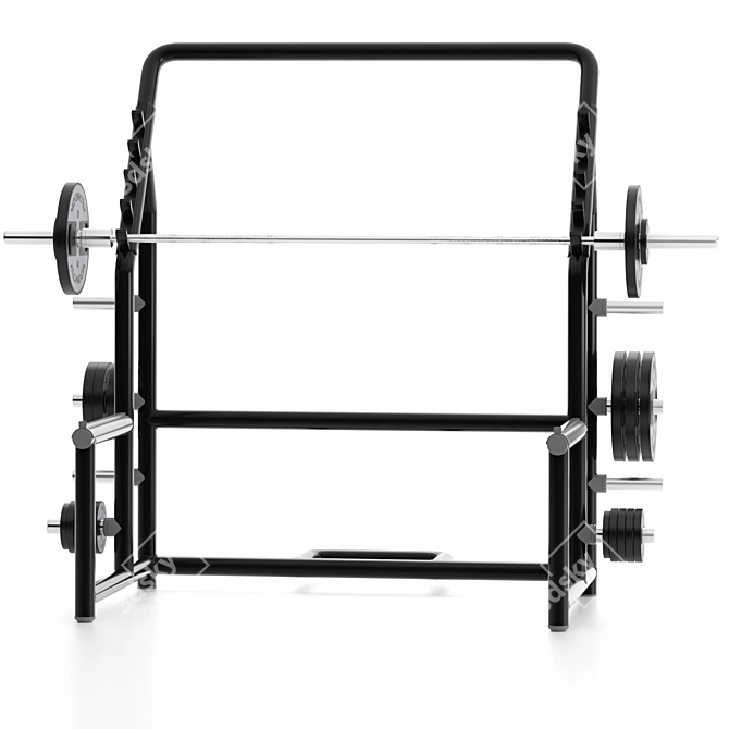 Power Cage Squat Rack Fitness 3D model image 3