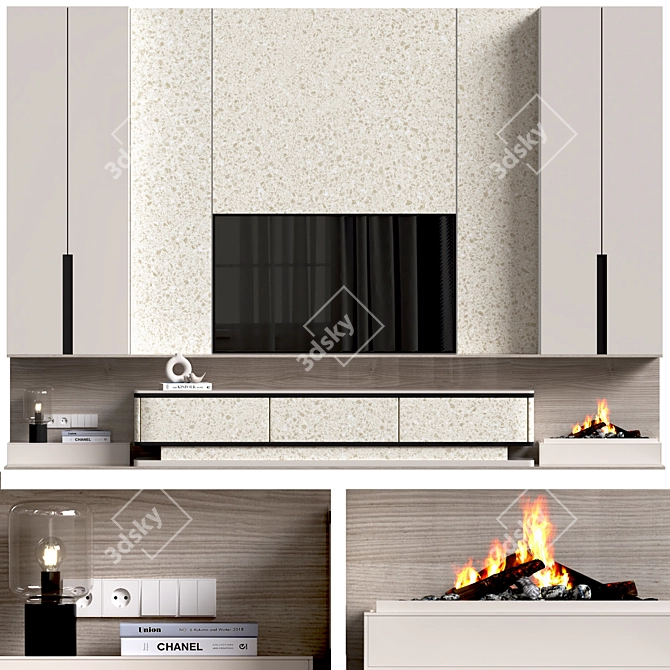 Modern TV Wall Mount Stand 3D model image 1