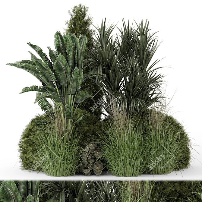 Title: Premium Outdoor Plants Bush Set 3D model image 1