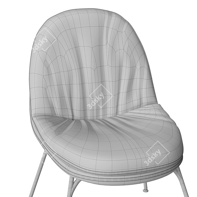 Elegant Curtis Designer Chair 3D model image 6