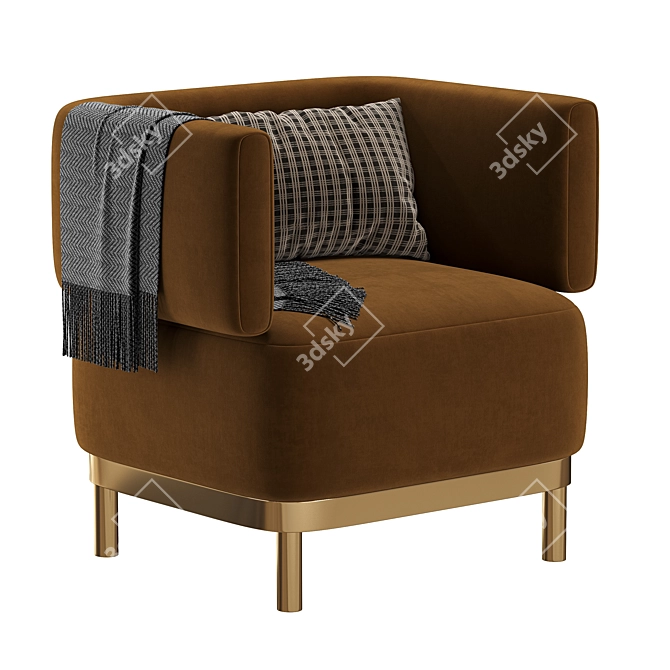 Modern Fabric Armchair by Lebom 3D model image 2