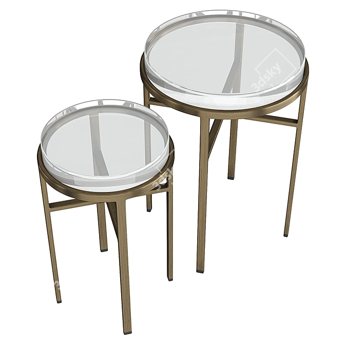 Eichholtz Hoxton Side Table Set 3D model image 7