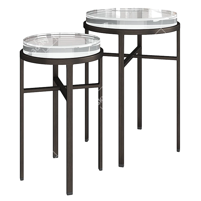 Eichholtz Hoxton Side Table Set 3D model image 1