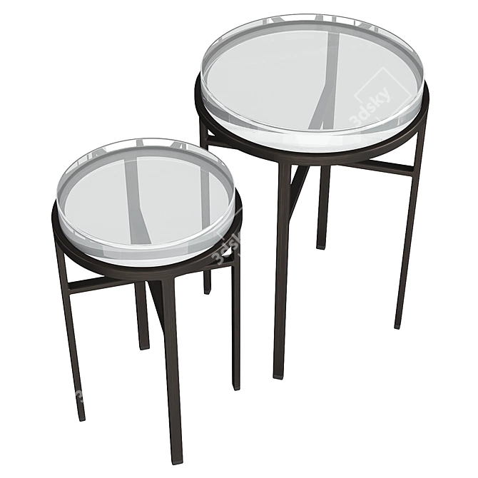 Eichholtz Hoxton Side Table Set 3D model image 3