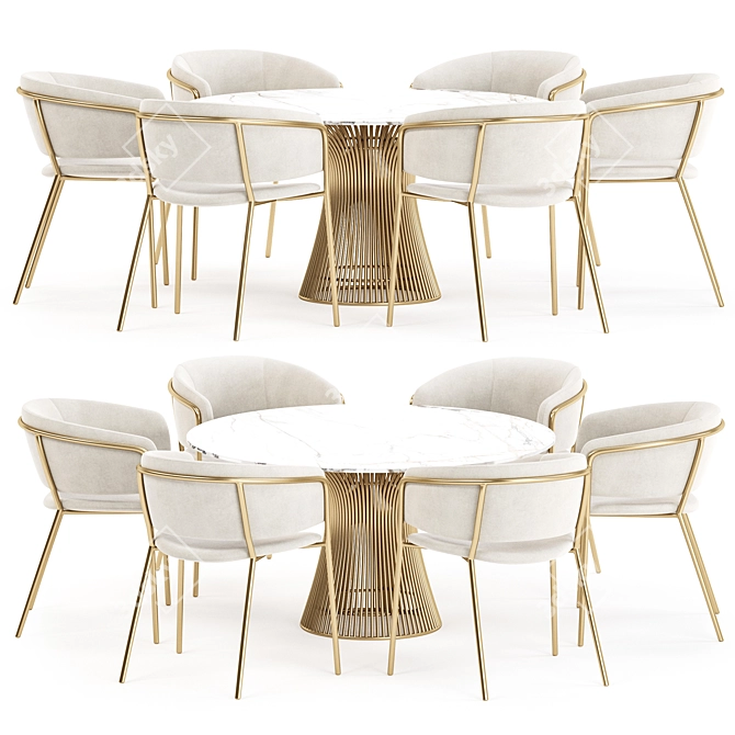 Modern Dining Set Collection 3D model image 2