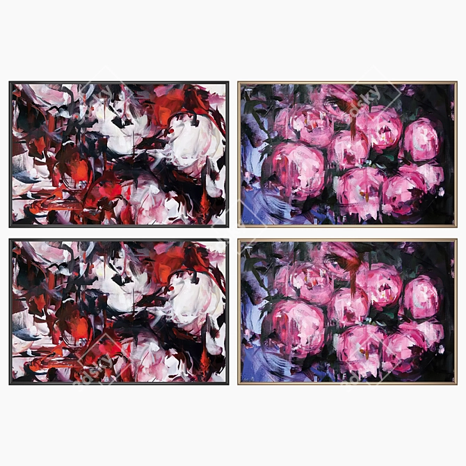 Art Set with Multiple Frames 3D model image 2
