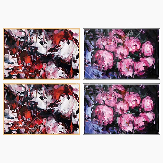 Art Set with Multiple Frames 3D model image 3