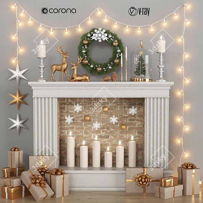 Holiday Decor Set, Festive Materials 3D model image 1