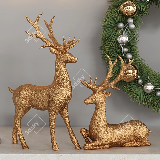 Holiday Decor Set, Festive Materials 3D model image 2