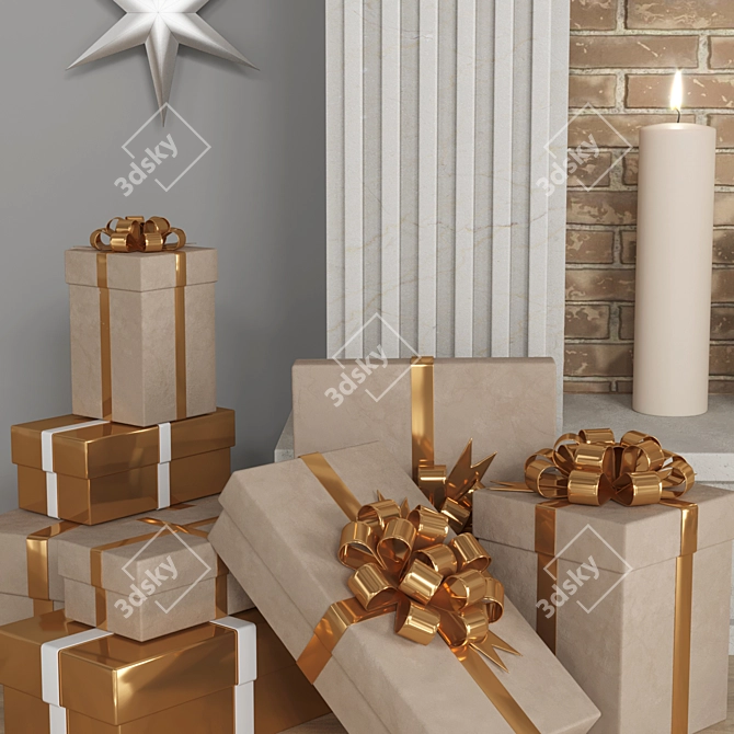 Holiday Decor Set, Festive Materials 3D model image 5