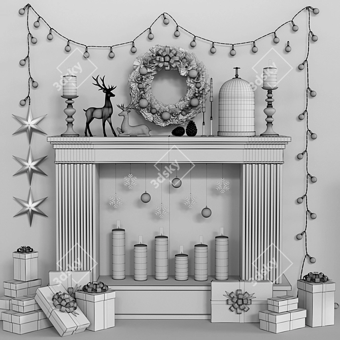 Holiday Decor Set, Festive Materials 3D model image 9