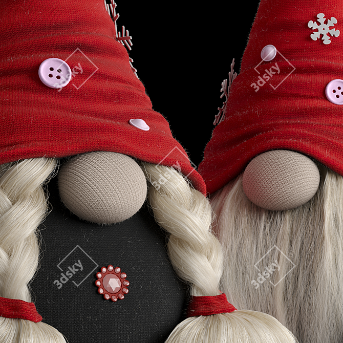 Holiday Gnome Family Set 3D model image 3