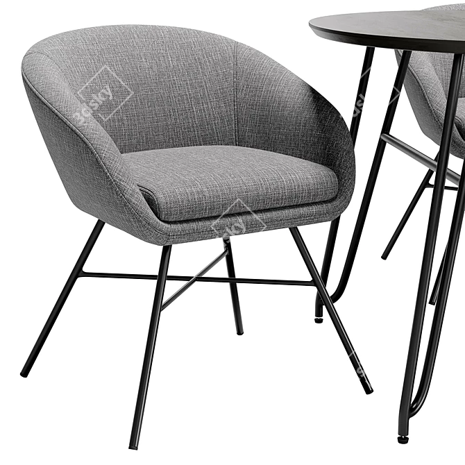Modern Dining Chair & Table 3D model image 3