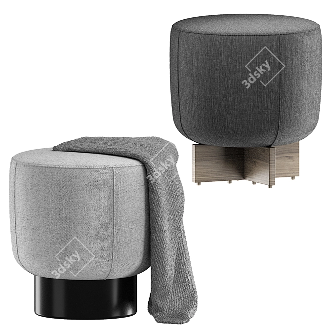 Bonaldo Belt & Cross Pouf 3D model image 1