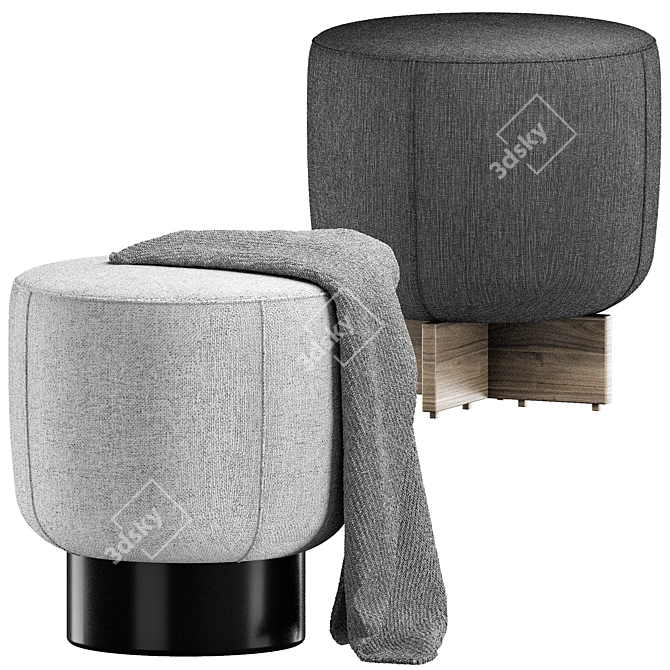 Bonaldo Belt & Cross Pouf 3D model image 4