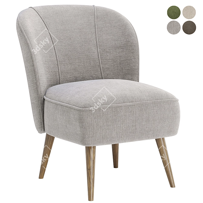 Enza Slipper Chair, 4 Colors 3D model image 4