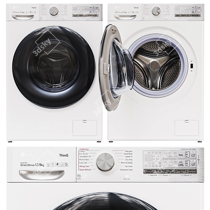 LG TW4V9RD9E Washing Machine 3D model image 1