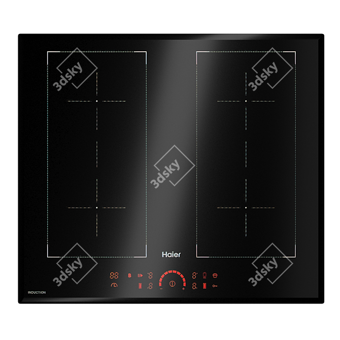 Haier White Built-In Kitchen Set 3D model image 5