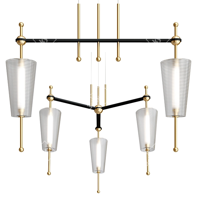 Elegant Toscana LED Chandelier Collection 3D model image 1