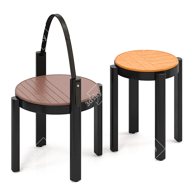 Contemporary Melange Stool Table 3D model image 1