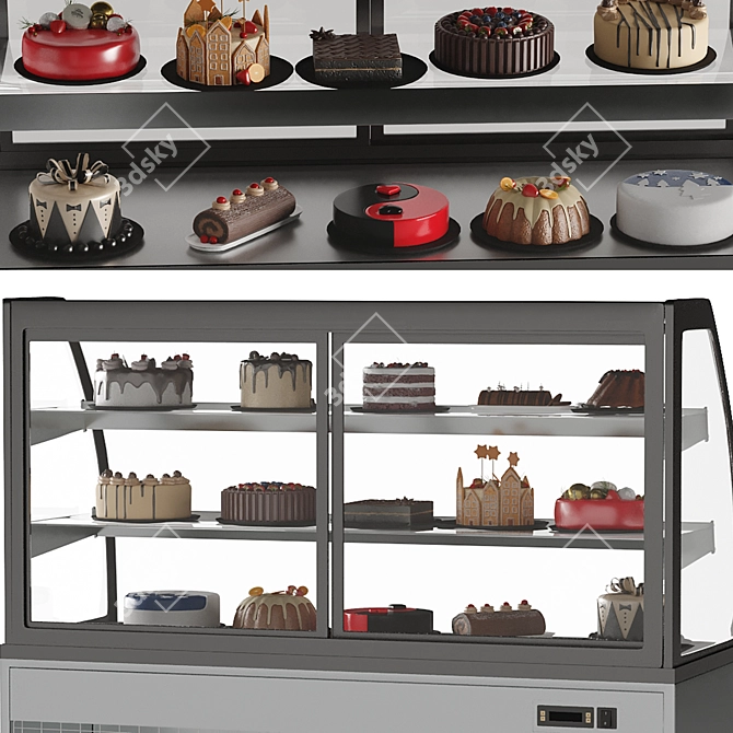 15-Cake Pastry Refrigerator: Fruity, High-Quality 3D model image 2