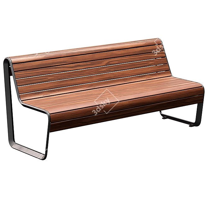Borola Outdoor Bench 3D Model 3D model image 1