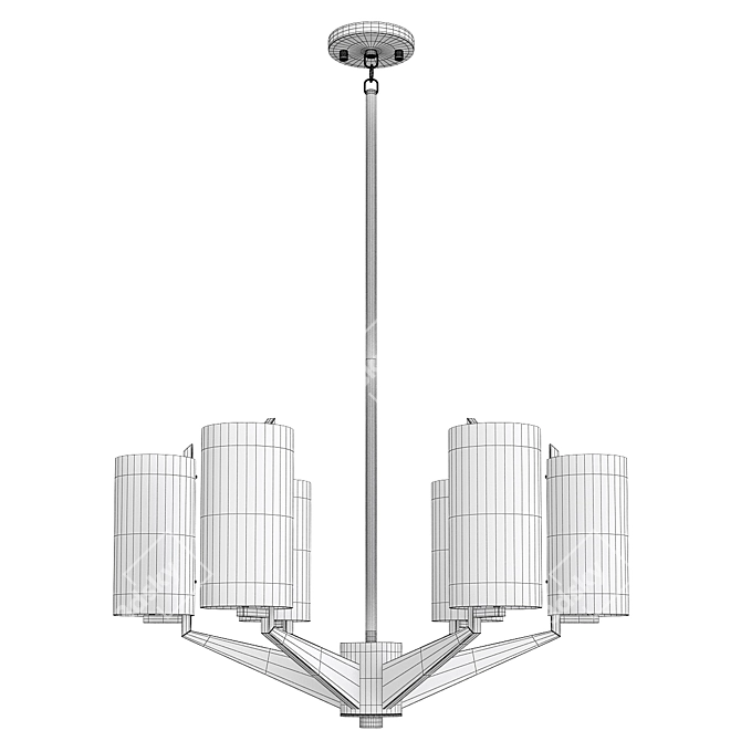 Modern Fryer Chandelier in Black 3D model image 2