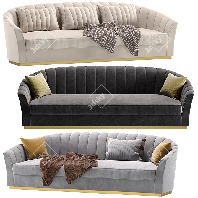 Elegant Franklin Sofa by Cazarina 3D model image 1