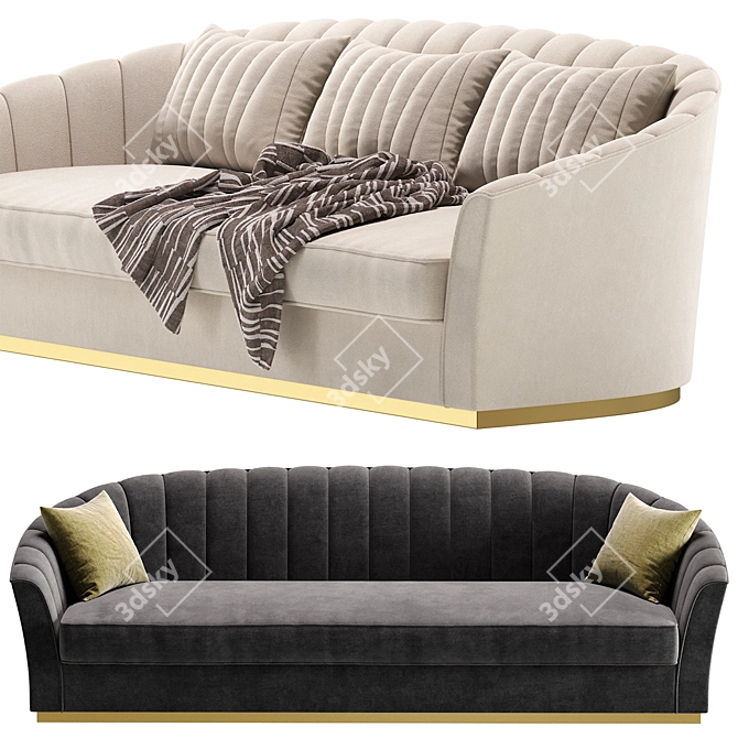 Elegant Franklin Sofa by Cazarina 3D model image 4