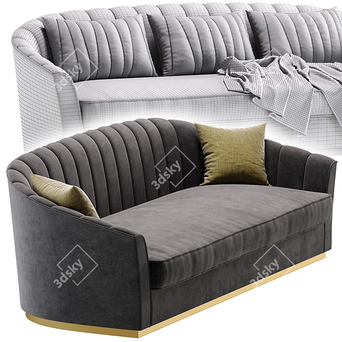 Elegant Franklin Sofa by Cazarina 3D model image 6