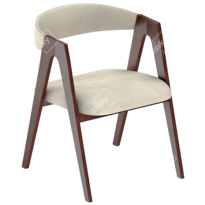 Kaede Beige Dining Chair 3D model image 5