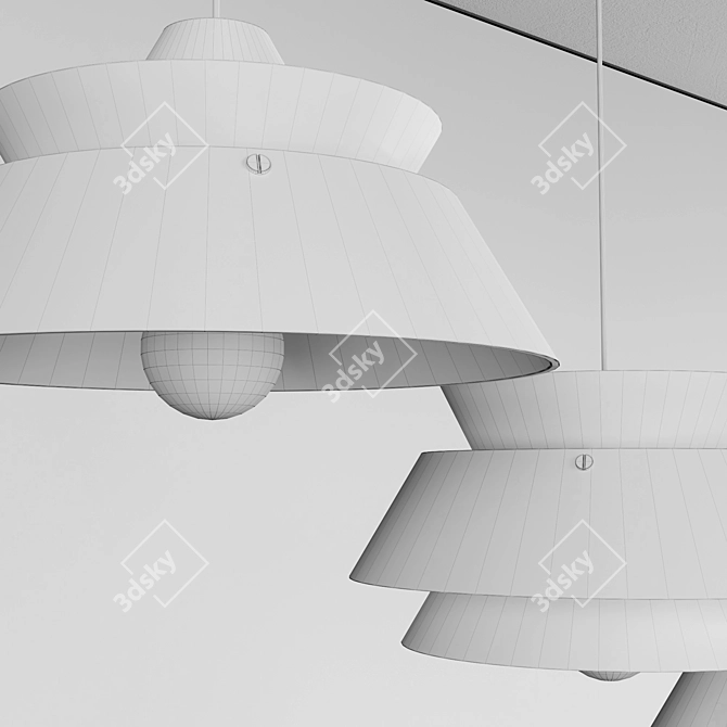  Geometric Wood Pendant Lamps 3D model image 5