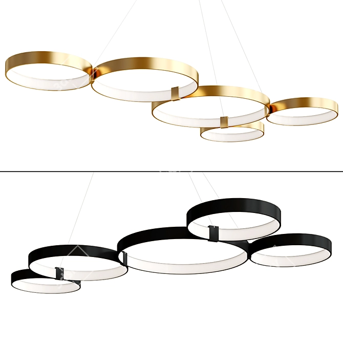 Elegant Maya LED Ring Chandelier 3D model image 2