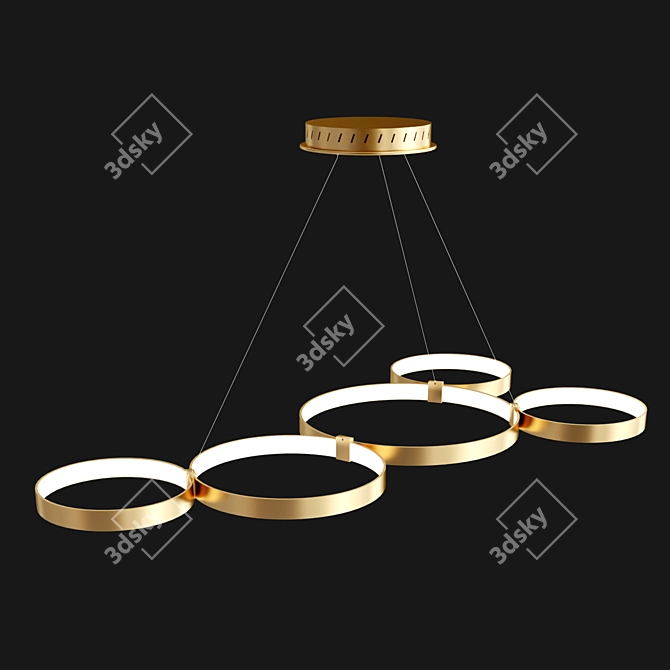 Elegant Maya LED Ring Chandelier 3D model image 3