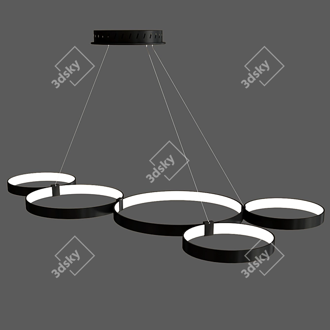 Elegant Maya LED Ring Chandelier 3D model image 4