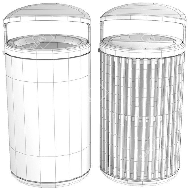 Low-Poly Trash Bin Models 3D model image 4